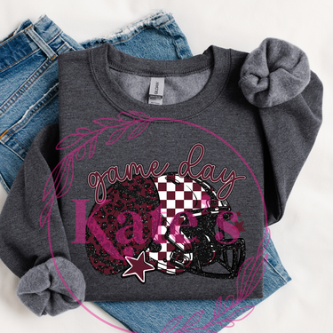 Maroon Game Day Football & Helmet Shirt